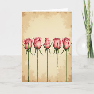 Tarjeta de Flor Rosa Elegante