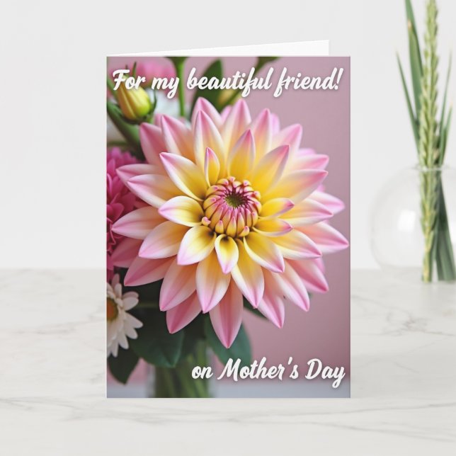 Tarjeta de Flor Sentimental Rayada (Anverso)