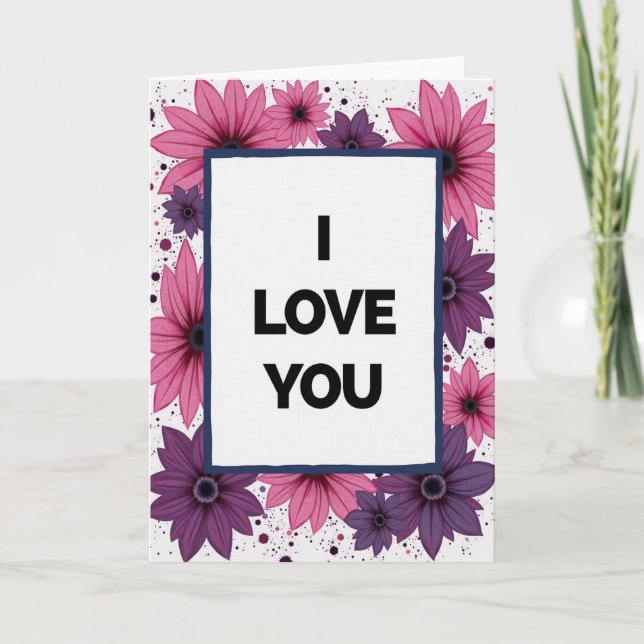 Tarjeta de Flor Simple Te Amo (Anverso)