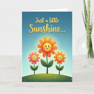 Tarjeta de Flor Sonriente Alegre