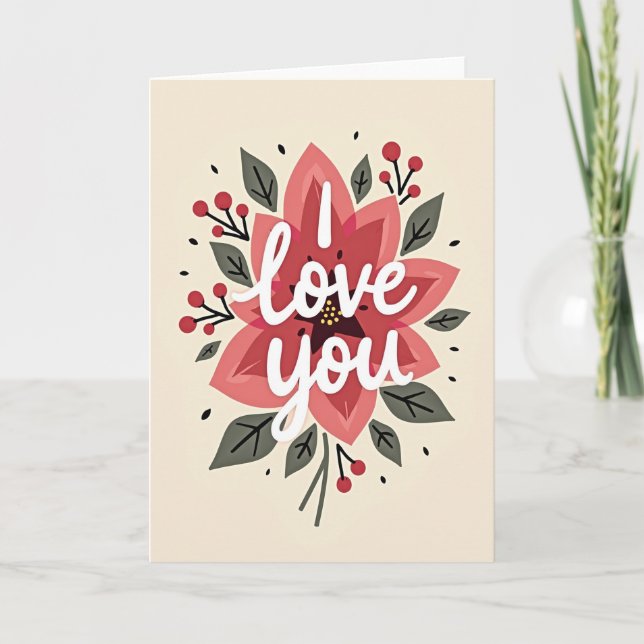 Tarjeta de Flor 'Te Quiero' (Anverso)