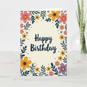 Tarjeta de Floración Botánica Vibrante