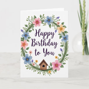 Tarjeta de Floración de Acuarela Dulce