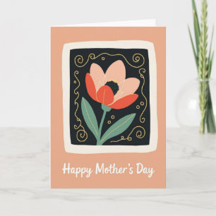 Tarjeta de floración del día de la madre Coral Blu