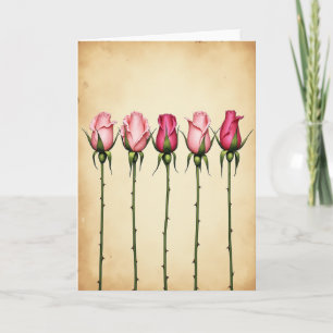 Tarjeta de Floración Rosa Preciosa