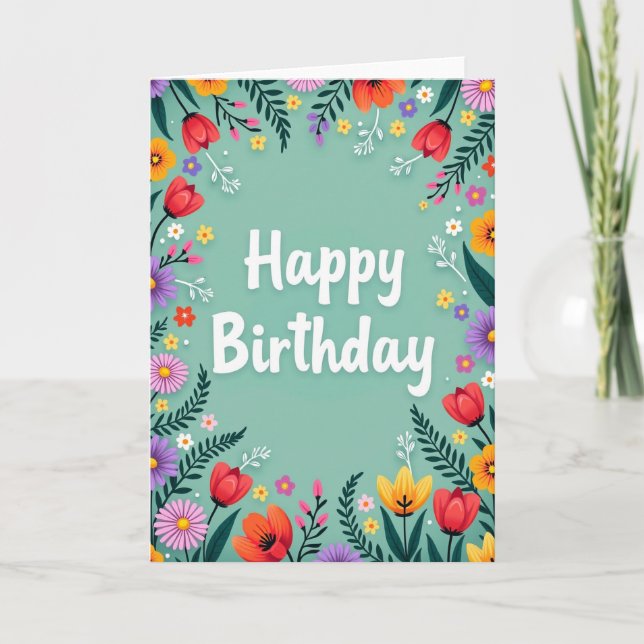 Tarjeta de Floración Vibrante (Anverso)