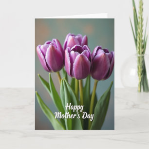 Tarjeta de Floraciones Purpúreas Estriadas