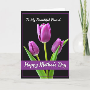Tarjeta de Floral Morado de Lunares en Flor