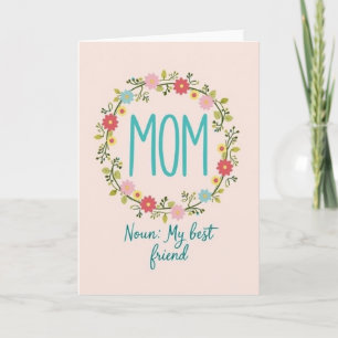 Tarjeta de Floral para la Mejor Amiga Mamá