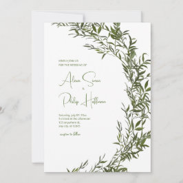 Tarjeta de Floral Verdor en estilo Acuarela Boda