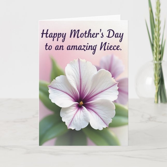 Tarjeta de florecimiento del Día de las Madres par (Anverso)