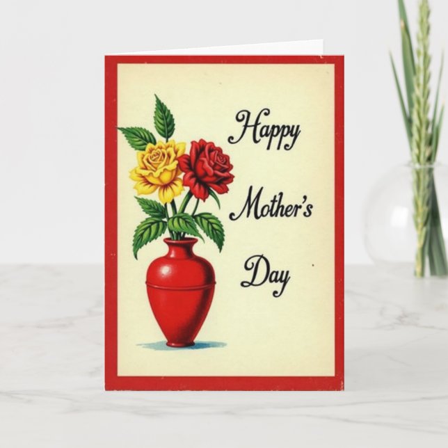 Tarjeta de Florero de Ladrillo Rojo (Anverso)