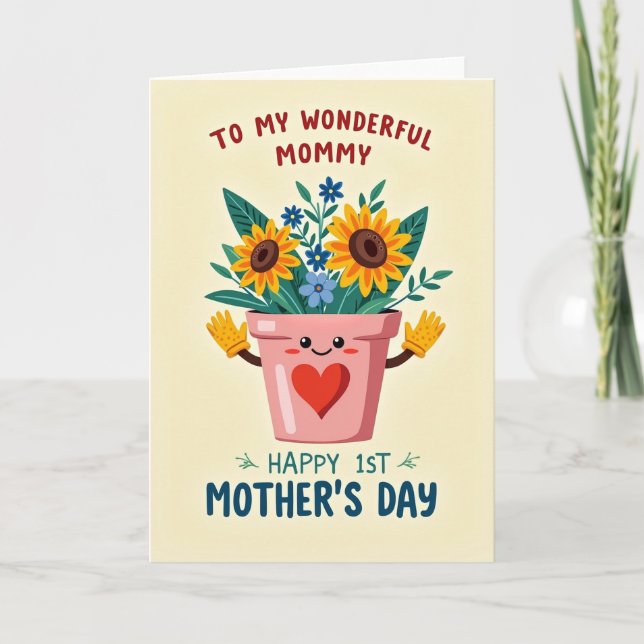 Tarjeta de Florero del Día de la Madre (Anverso)