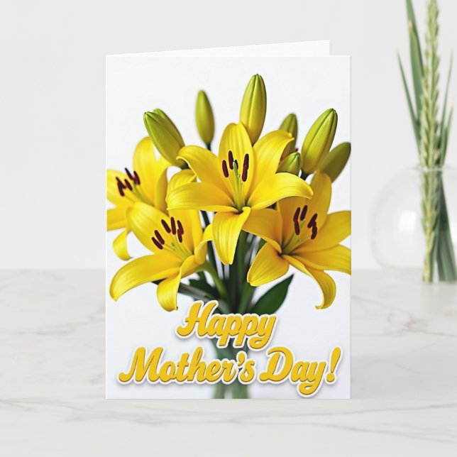 Tarjeta de flores amarillas sólidas (Anverso)