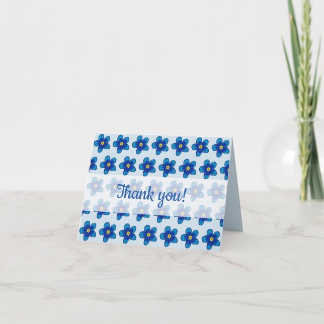 Tarjeta de flores azules (Anverso)