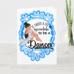 Tarjeta de flores azules de felicitación con baila