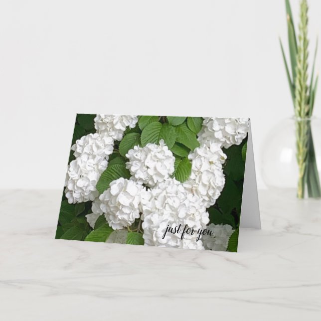 Tarjeta de flores blancas solo para ti (Anverso)