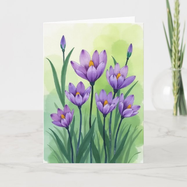 Tarjeta de flores de acuarela (Anverso)