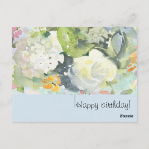tarjeta de flores de acuarela de verano
