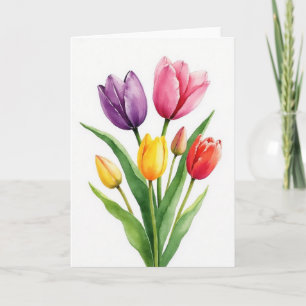 Tarjeta de flores de acuarela floral