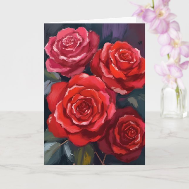 Tarjeta de flores de acuarela pintadas con rosas r (Orquídea)