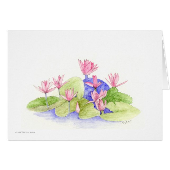 Tarjeta de flores de agua (Anverso (Horizontal))