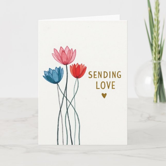 Tarjeta de flores de amor (Anverso)