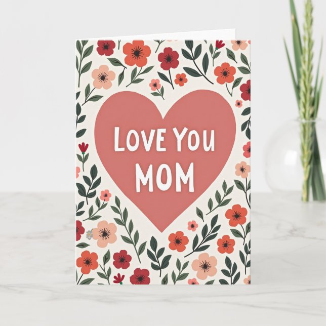 Tarjeta de Flores de Amor para Mamá (Anverso)