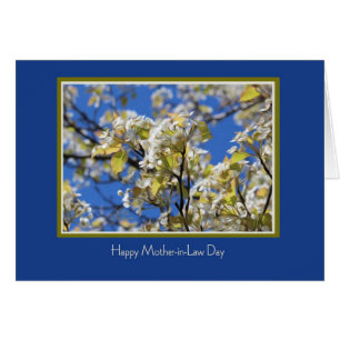 Tarjeta de flores de cerezo blancas del día de la 