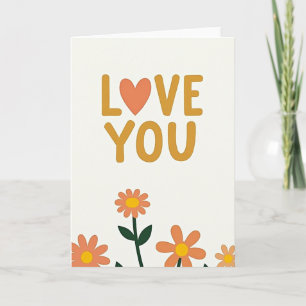 Tarjeta de Flores de Corazón Te Amo