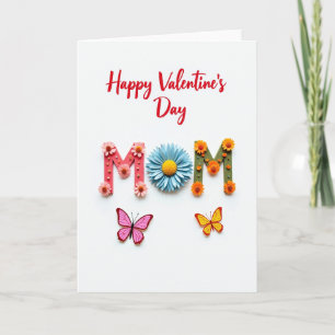 Tarjeta de flores de cuentas para el día de San Va