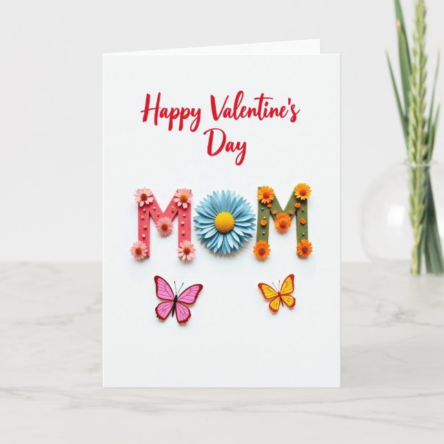 Tarjeta de flores de cuentas para el día de San Va (Anverso)