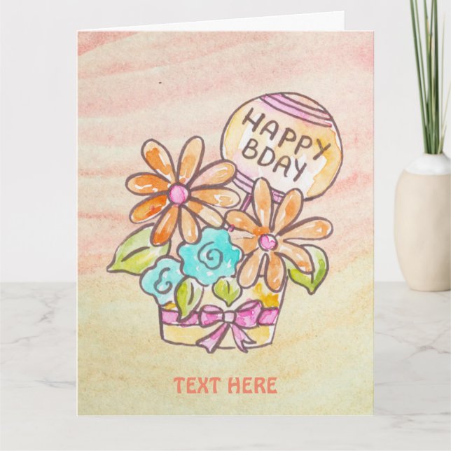 TARJETA DE FLORES DE CUMPLEAÑOS (Anverso)