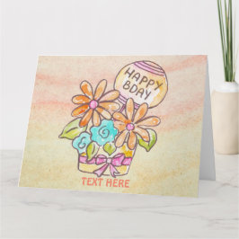 TARJETA DE FLORES DE CUMPLEAÑOS