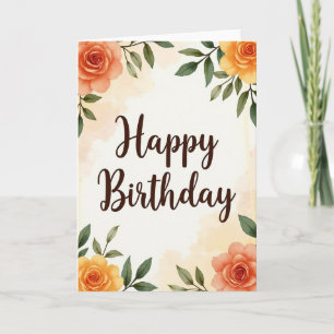 Tarjeta de flores de cumpleaños con lunares