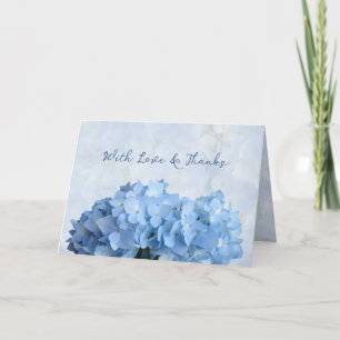 Tarjeta de flores de Hortensia Azul Amor y Gracias