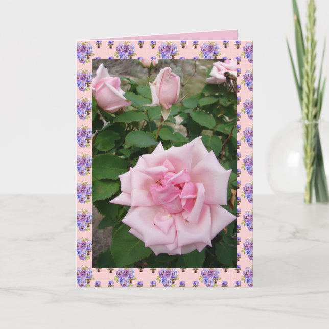 Tarjeta de flores de jardín de Rosa de Rosas de co (Anverso)