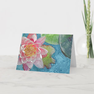 Tarjeta de flores de Lily de Agua Rosa