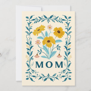 Tarjeta de flores de mamá, feliz Día de las madres
