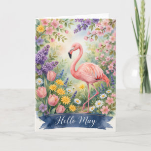 Tarjeta de flores de mayo del flamenco -- Tarjeta
