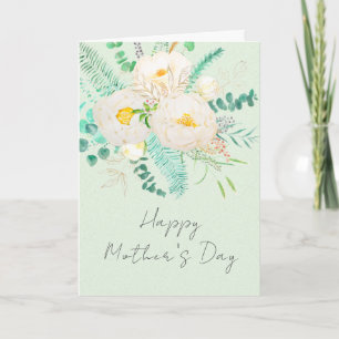 tarjeta de flores de peonía blanca del día de la m