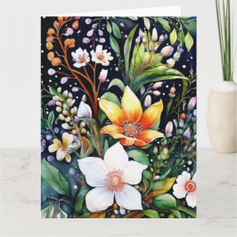 Tarjeta de flores de primavera coloridas