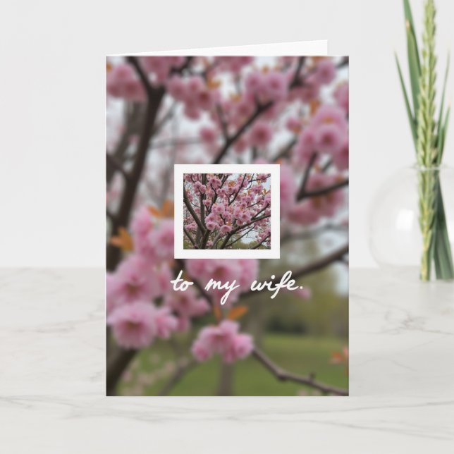 Tarjeta de flores de primavera de lunares (Anverso)