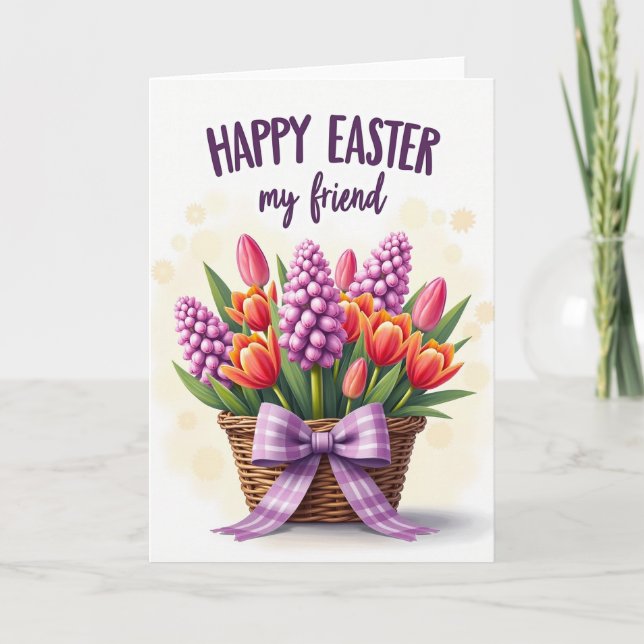 Tarjeta de flores de primavera de oro falso (Anverso)