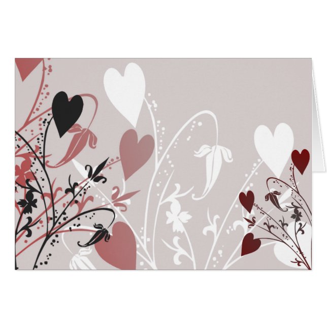 Tarjeta de Flores del Corazón (Anverso (Horizontal))