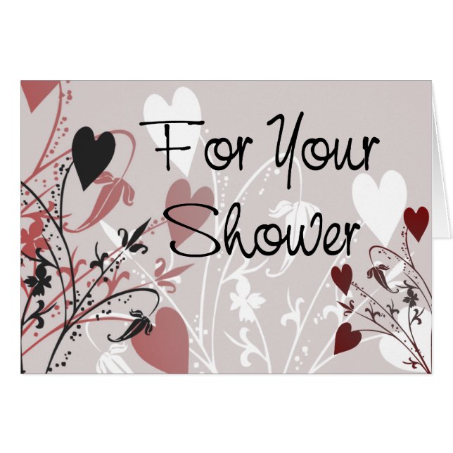 Tarjeta de Flores del Corazón (Anverso (Horizontal))