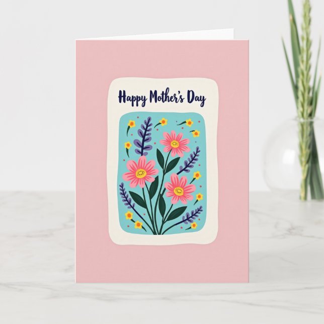 Tarjeta de flores del Día de la Madre (Anverso)