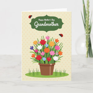 Tarjeta de flores del Día de la Madre alegre