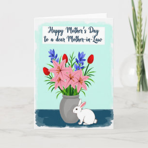 Tarjeta de flores del día de la madre amable
