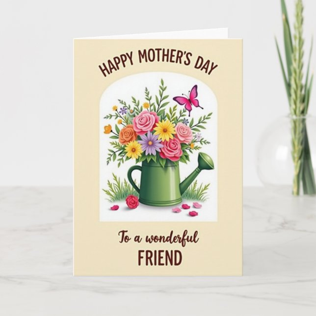 Tarjeta de flores del día de la madre arqueada (Anverso)